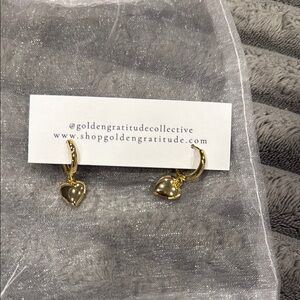 Golden Gratitude Collective NWT locket earrings 14K gold filled metal